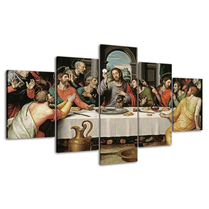 The Last Supper 5 Piece HD Multi Panel Canvas Wall Art Frame - Original Frame