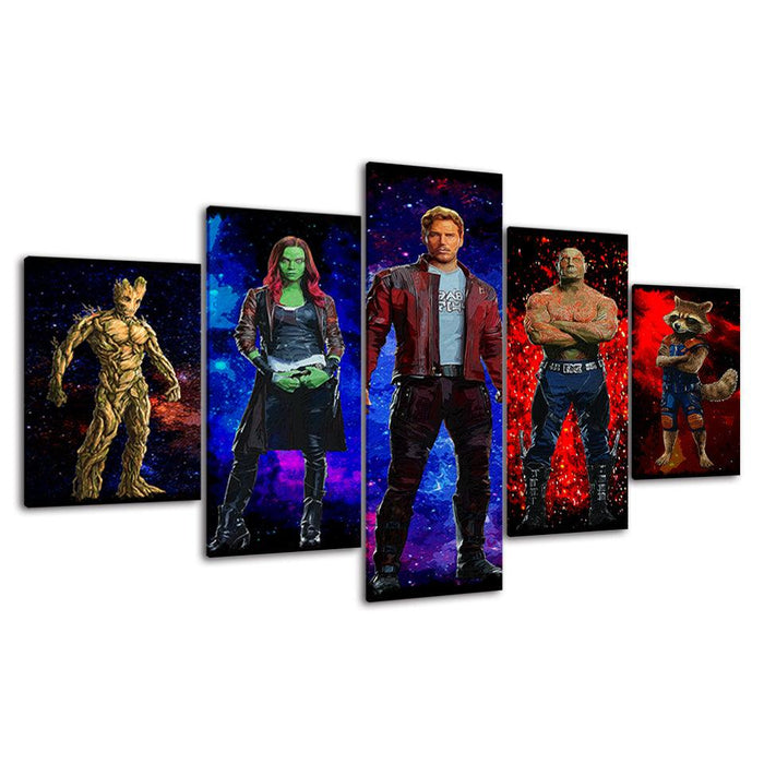 The Guardians Of The Galaxy Collection 5 Piece HD Multi Panel Canvas Wall Art Frame