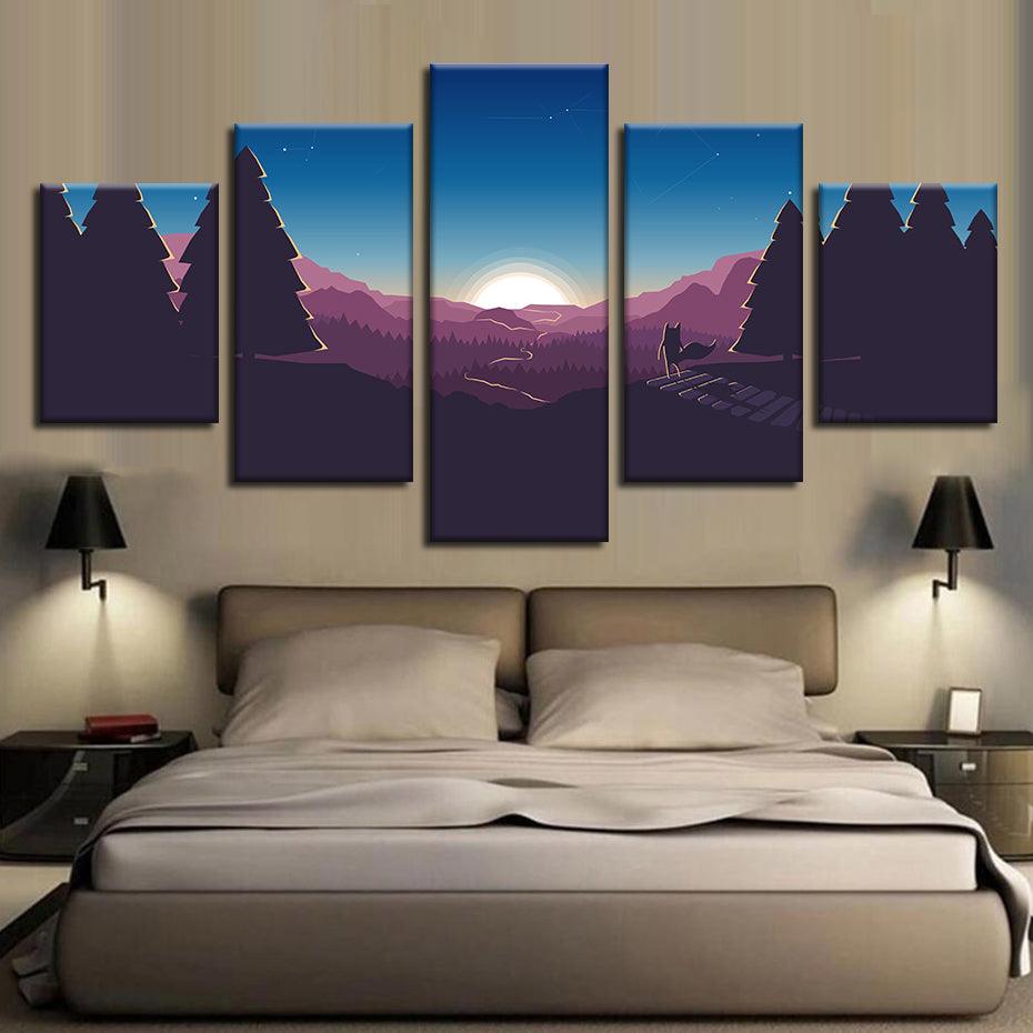 Standing In A Forest 5 Piece HD Multi Panel Canvas Wall Art Frame - Original Frame