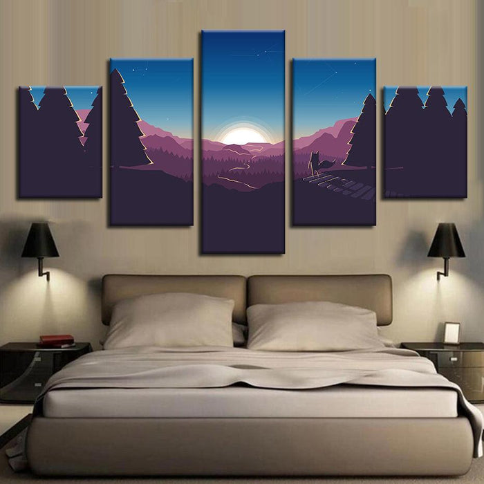 Standing In A Forest 5 Piece HD Multi Panel Canvas Wall Art Frame
