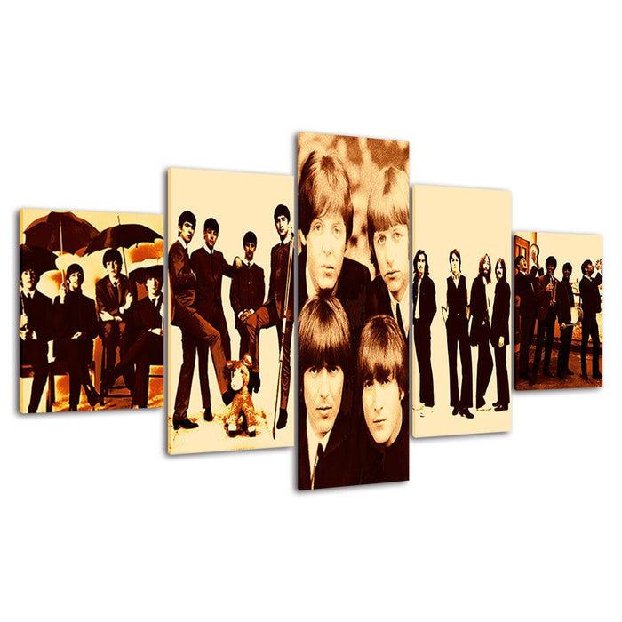 The Beatles 5 Piece HD Multi Panel Canvas Wall Art Frame - Original Frame