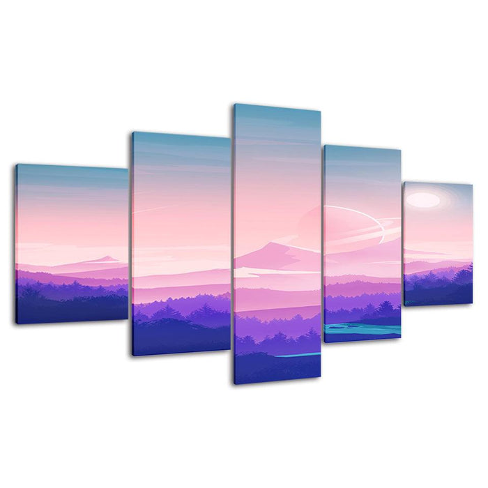 The Pink Collection 5 Piece HD Multi Panel Canvas Wall Art Frame - Original Frame