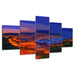 The Blue And Orange Evening Collection 5 Piece HD Multi Panel Canvas Wall Art Frame - Original Frame