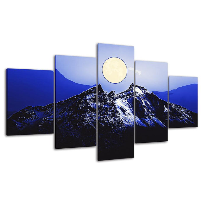 A Magical Full Moon Collection 5 Piece HD Multi Panel Canvas Wall Art Frame