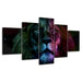 The Colorful Lion Collection 5 Piece HD Multi Panel Canvas Wall Art Frame - Original Frame