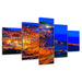 The Warm City Collection 5 Piece HD Multi Panel Canvas Wall Art Frame - Original Frame