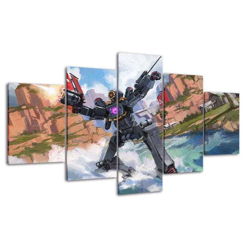 Apex Legends - 5 Piece Colorful HD Multi Panel Canvas Wall Art Frame - Original Frame