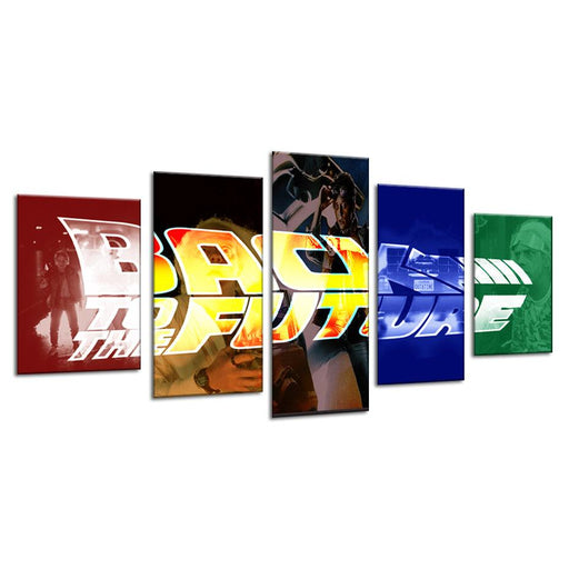 Back To The Future 5 Piece HD Multi Panel Canvas Wall Art Frame - Original Frame