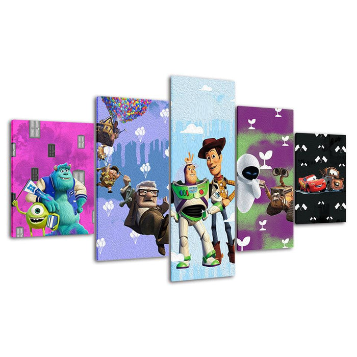 Animated Movies 5 Piece HD Multi Panel Canvas Wall Art Frame - Original Frame