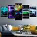 Car Game 5 Piece HD Multi Panel Canvas Wall Art Frame - Original Frame