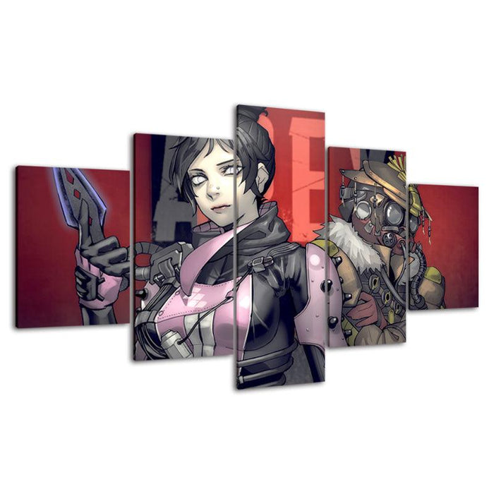 Apex Legends 5 Piece Red Super Heroes Print Wall Art Frames - Original Frame