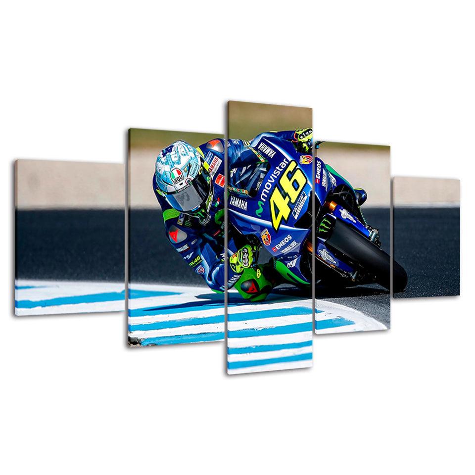 Motorcycle Race 5 Piece HD Multi Panel Canvas Wall Art Frame - Original Frame