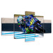 Motorcycle Race 5 Piece HD Multi Panel Canvas Wall Art Frame - Original Frame