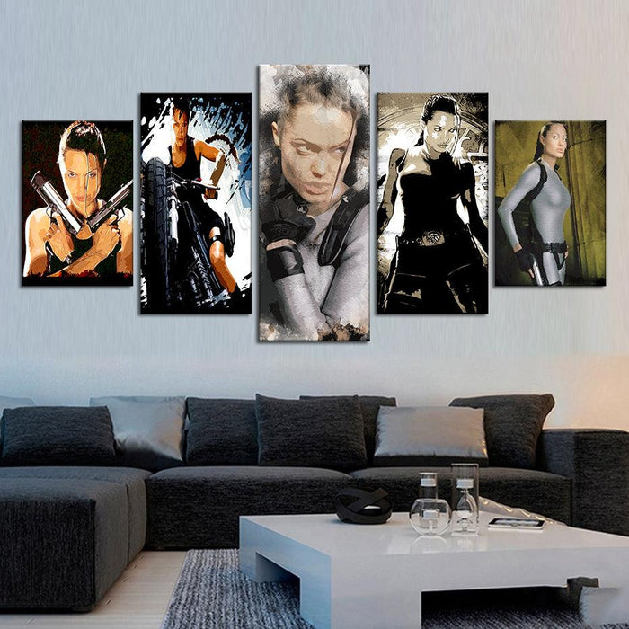 Tomb Raider 5 Piece HD Multi Panel Canvas Wall Art Frame - Original Frame