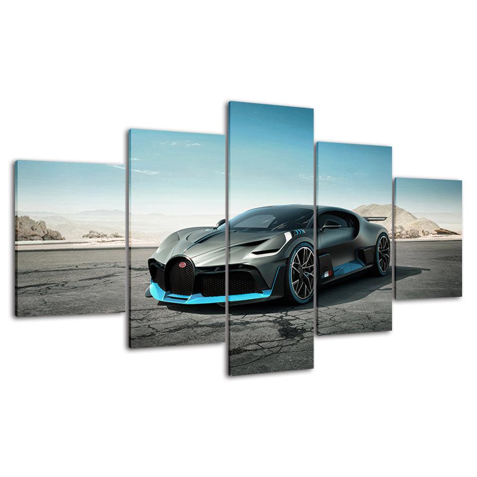 Bugatti 5 Piece HD Multi Panel Canvas Wall Art Frame - Original Frame
