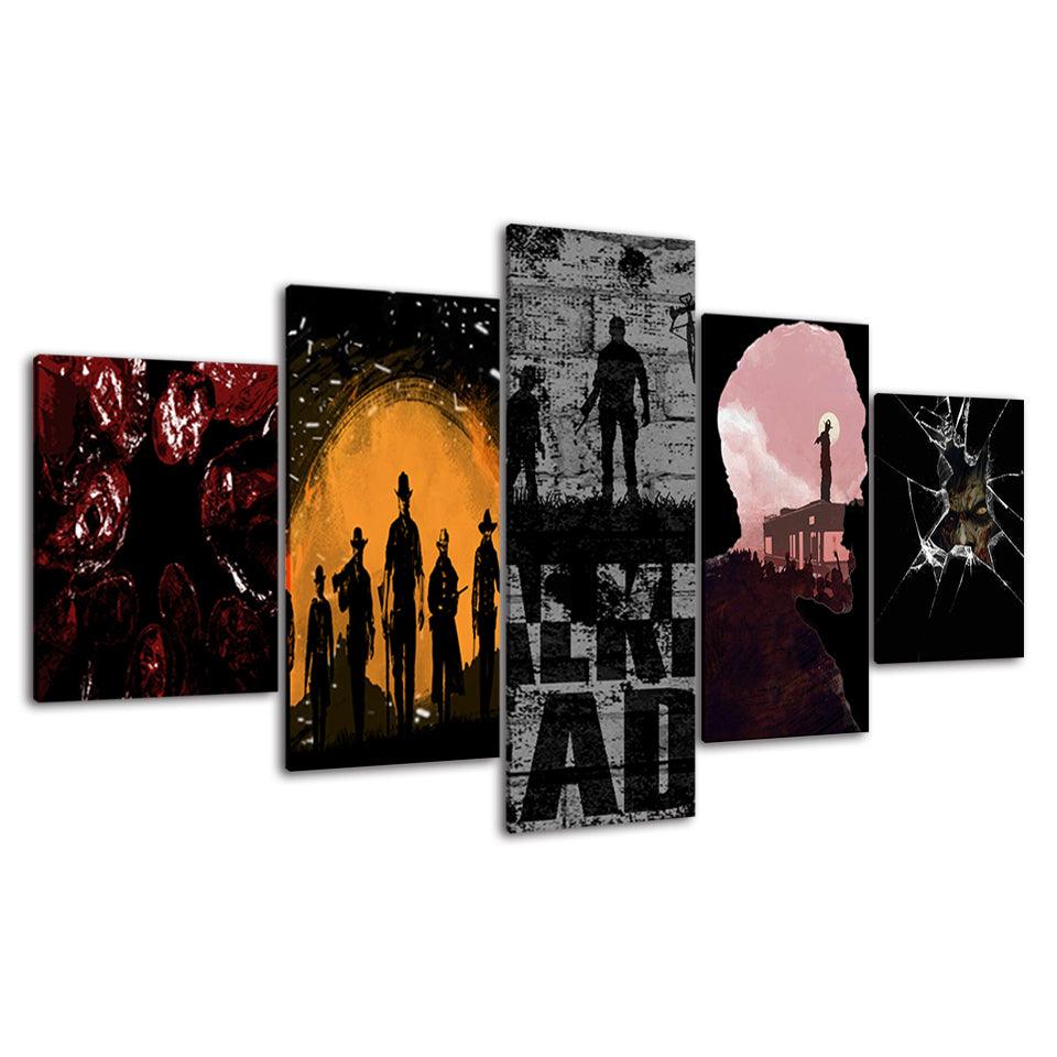 Walking Dead 5 Piece HD Multi Panel Canvas Wall Art Frame - Original Frame