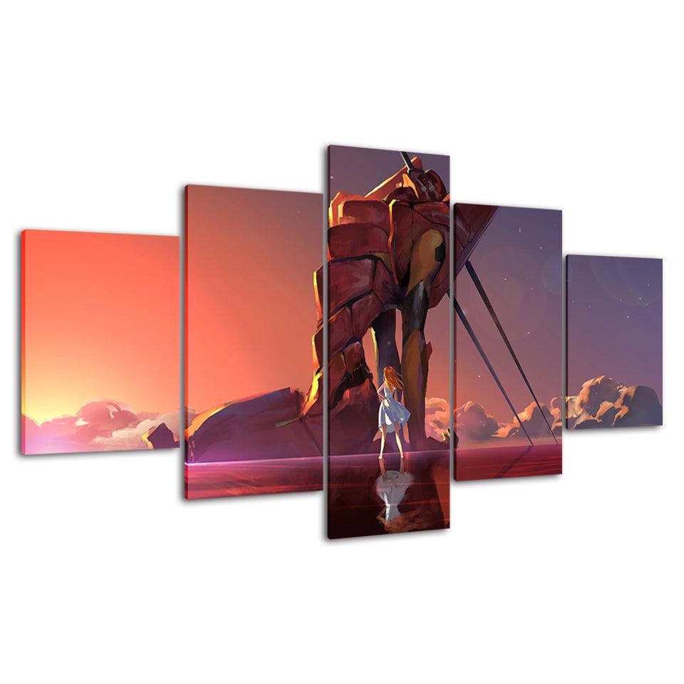 Woman Looking At A Rock 5 Piece HD Multi Panel Canvas Wall Art Frame - Original Frame