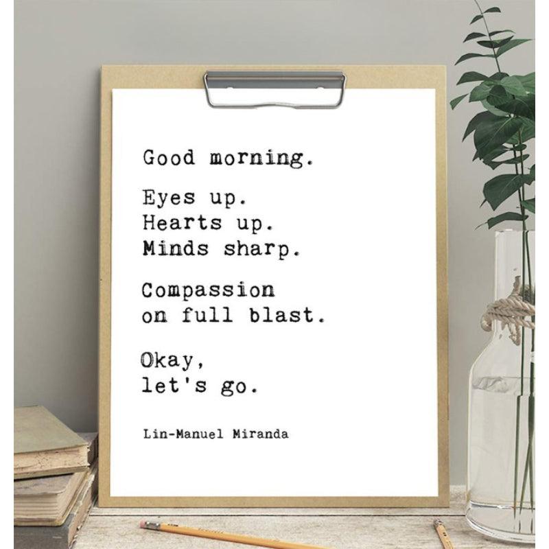 Lin Manuel Miranda Quote Wall Decor Poster - Original Frame