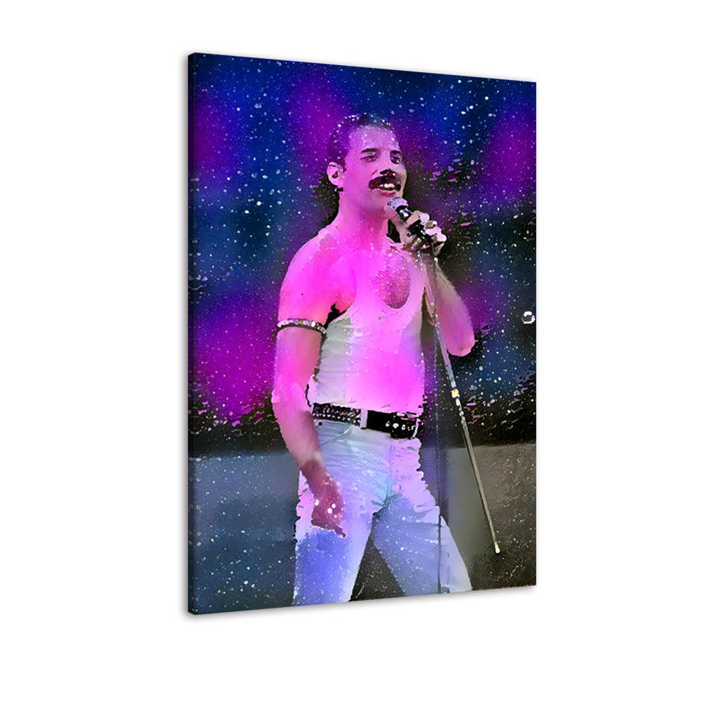 Queen Freddie Mercury 1 Piece HD Multi Panel Canvas Wall Art - Original Frame