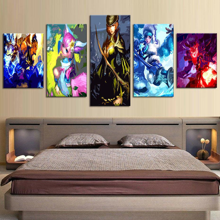 Mobile Legends 5 Piece HD Multi Panel Canvas Wall Art Frame - Original Frame