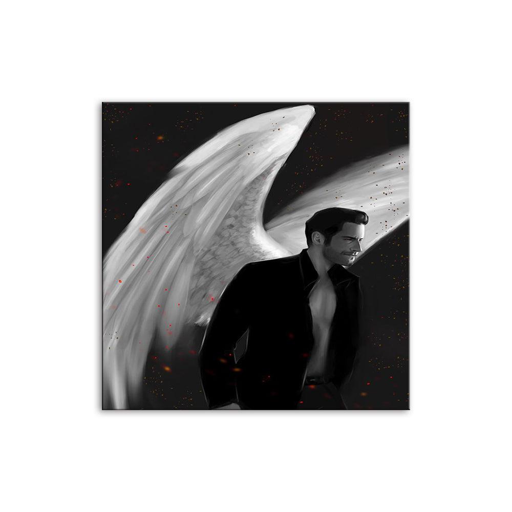 Black & White Lucifer´s 1 Piece HD Multi Panel Canvas Wall Art Frame - Original Frame