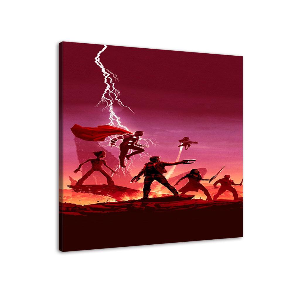Red Superhero Desert Team 1 Piece HD Multi Panel Canvas Wall Art Frame - Original Frame