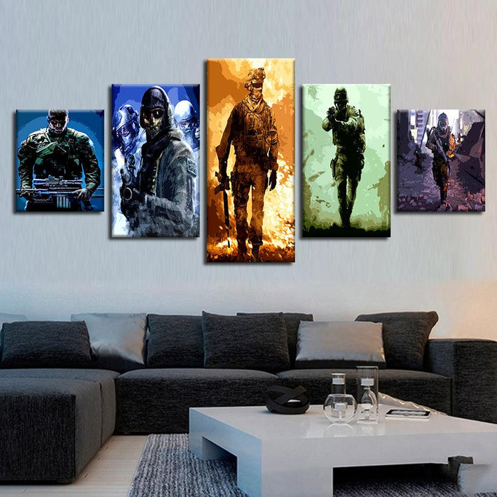 Call Of Duty 5 Piece HD Multi Panel Canvas Wall Art Frame