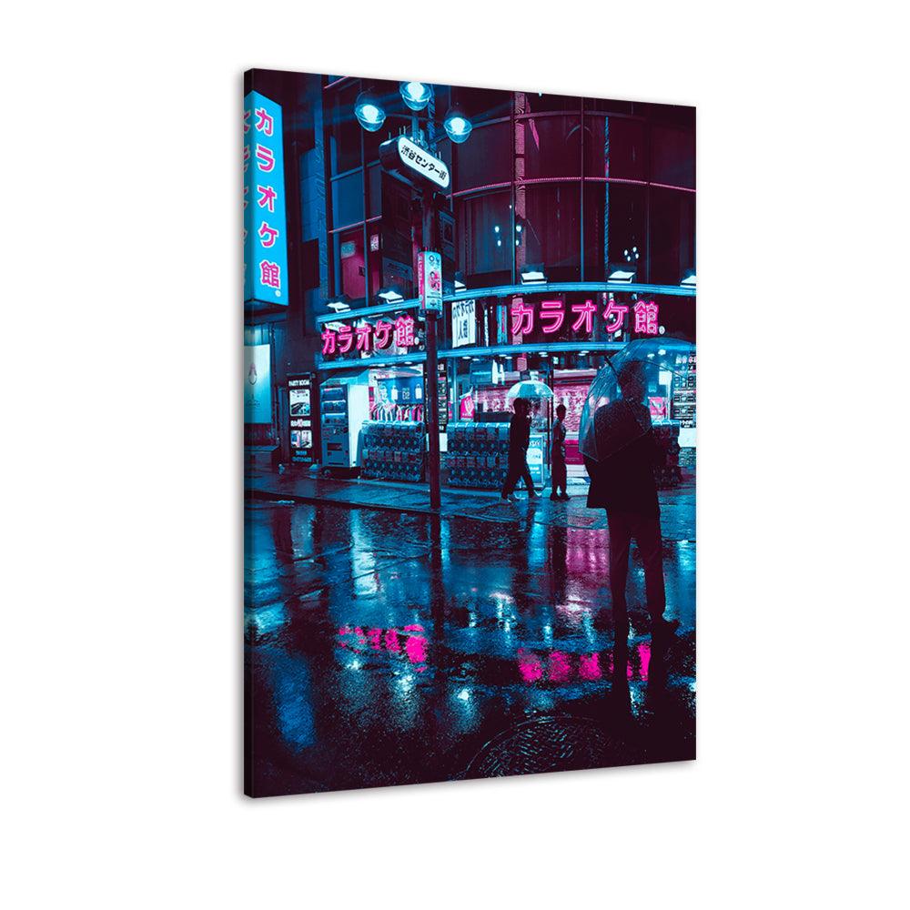 Purple City Nights 1 Piece HD Multi Panel Canvas Wall Art Frame - Original Frame
