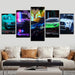 Car Game 5 Piece HD Multi Panel Canvas Wall Art Frame - Original Frame