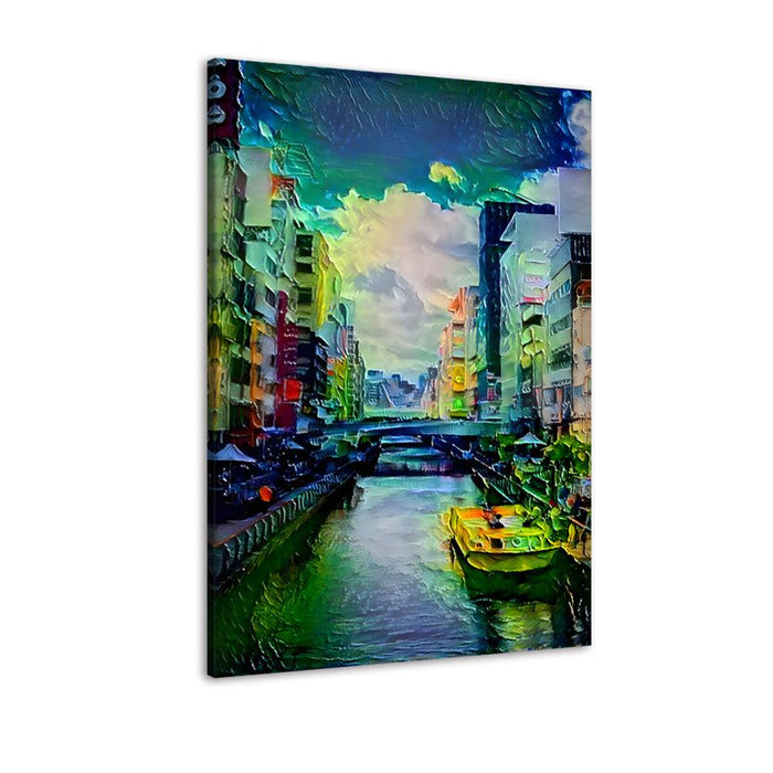 The Abstract Painted City 1 Piece HD Multi Panel Canvas Wall Art Frame - Original Frame