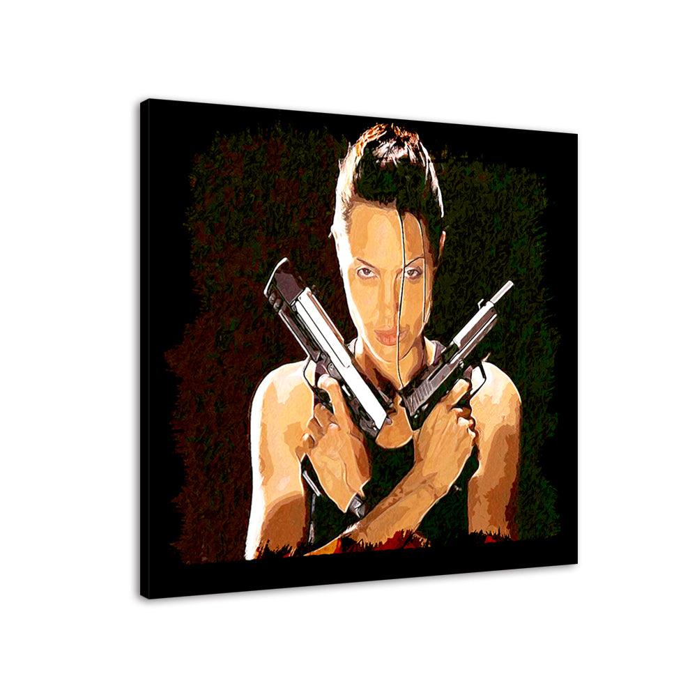 Action Angelina Jolie 1 Piece HD Multi Panel Canvas Wall Art Frame - Original Frame