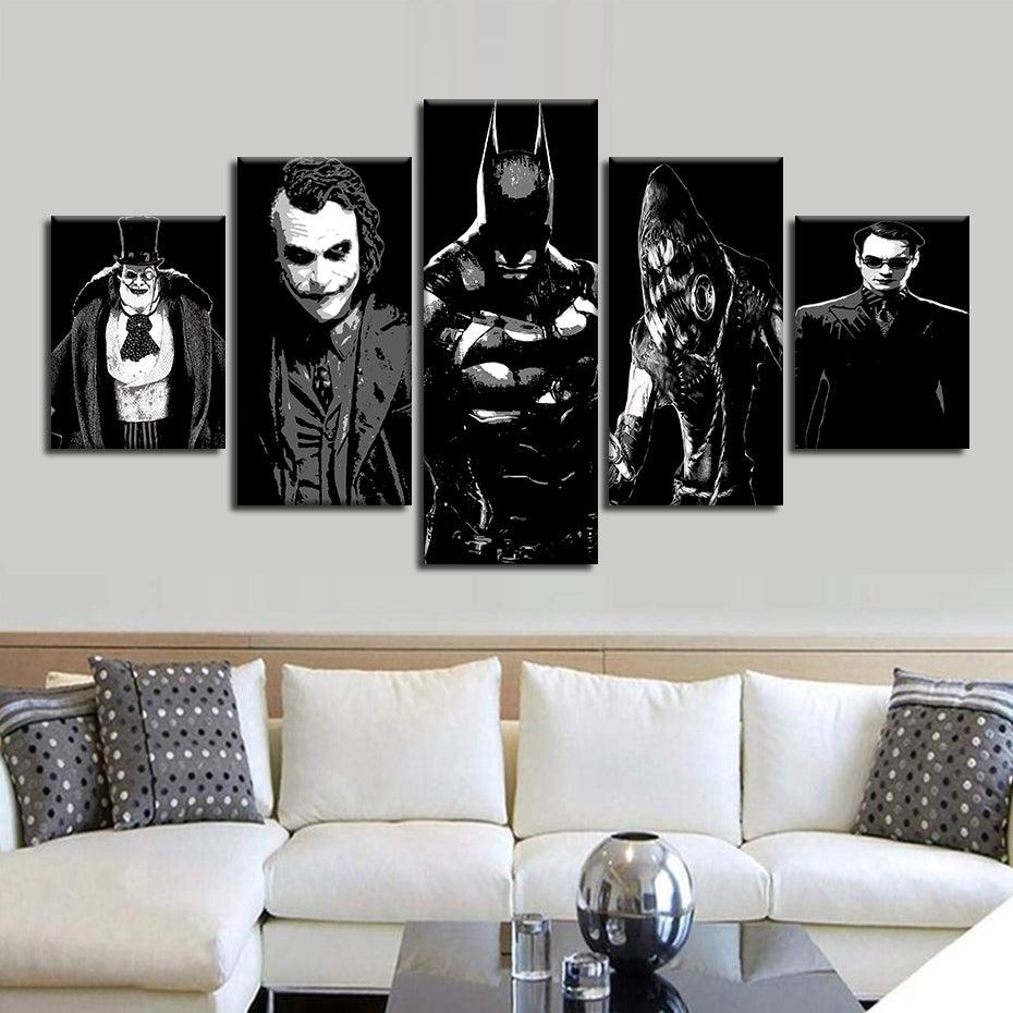 Batman Returns 5 Piece HD Multi Panel Canvas Wall Art Frame - Original Frame