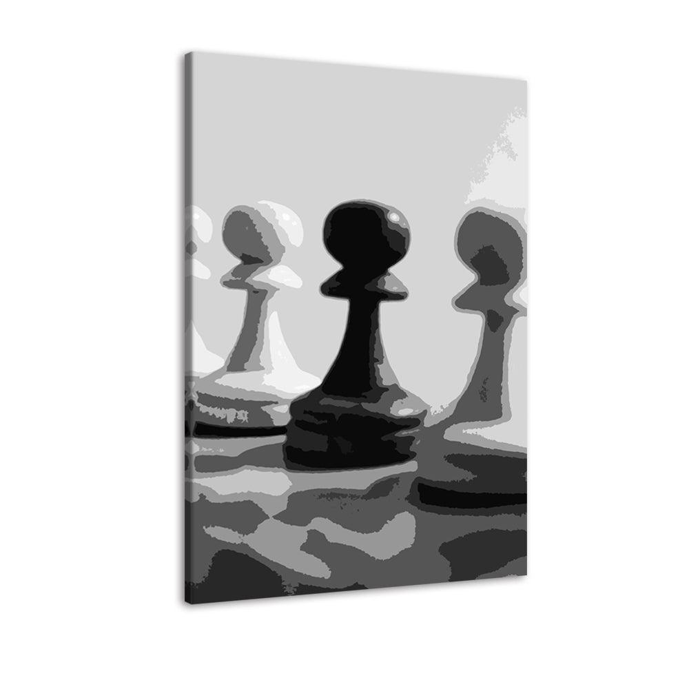 The Chess Match 1 Piece HD Multi Panel Canvas Wall Art Frame - Original Frame