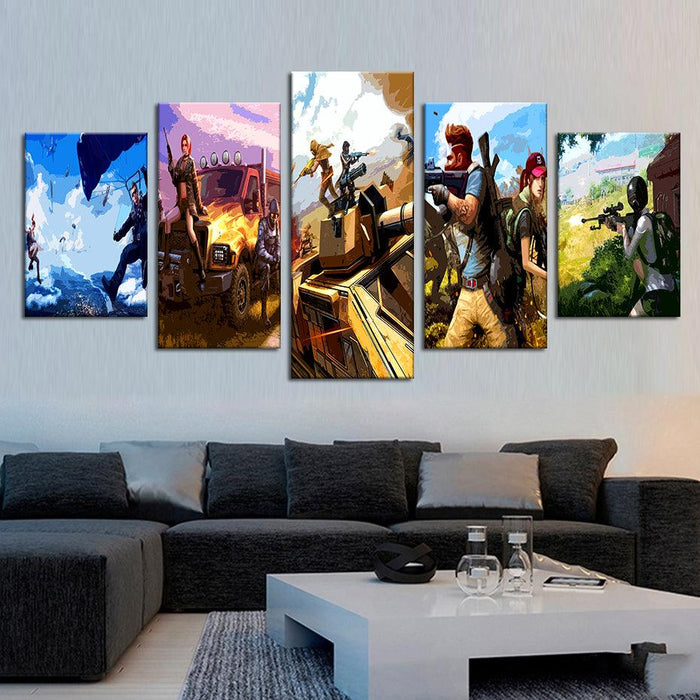 Rules Of Survival 5 Piece HD Multi Panel Canvas Wall Art Frame - Original Frame