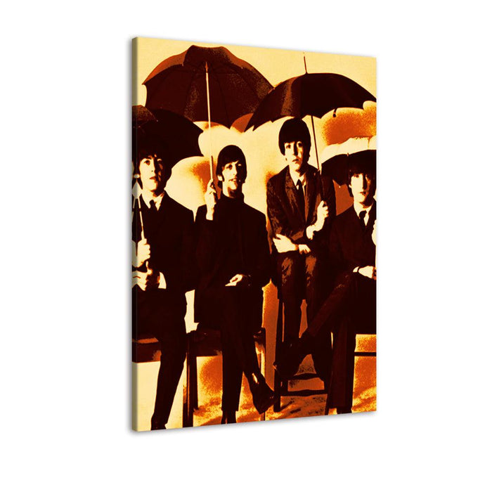 The Beatles Brown Umbrella 1 Piece HD Multi Panel Canvas Wall Art Frame - Original Frame