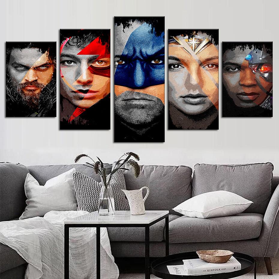 Movies Characters 5 Piece HD Multi Panel Canvas Wall Art Frame - Original Frame