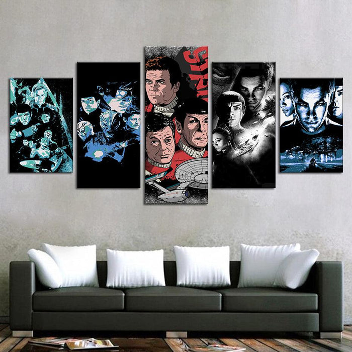 Star Trek 5 Piece HD Multi Panel Canvas Wall Art Frame - Original Frame