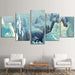 Icy Mountains 5 Piece HD Multi Panel Canvas Wall Art Frame - Original Frame