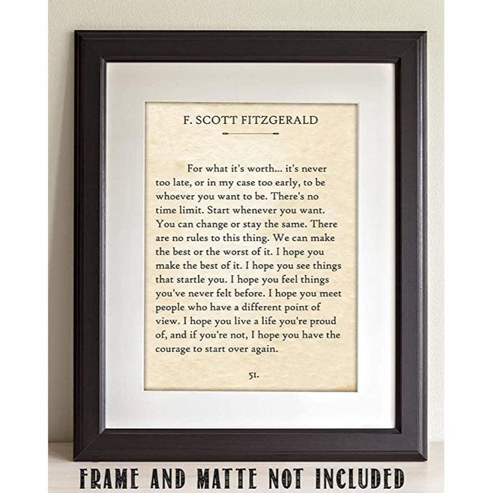 Quotes Book Page Wall Art Print - Original Frame