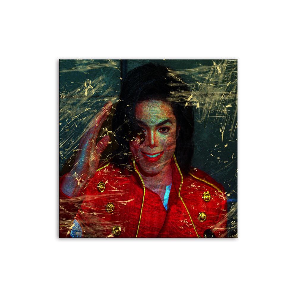 Red Michael Jackson 1 Piece HD Multi Panel Canvas Wall Art Frame - Original Frame
