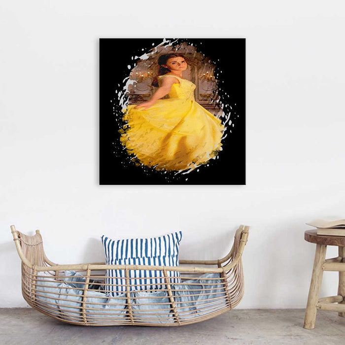 The Beauty And The Beast Yellow Dress 1 Piece HD Multi Panel Canvas Wall Art Frame - Original Frame