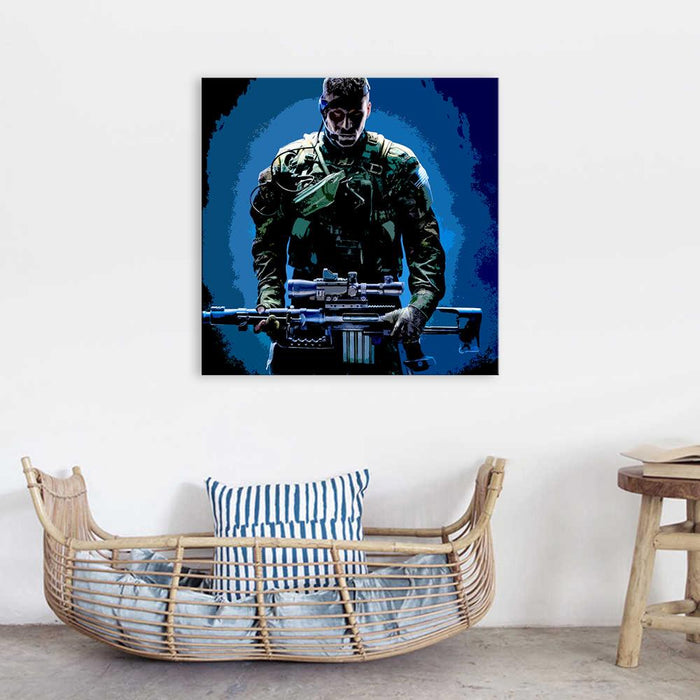 Blue Military 1 Piece HD Multi Panel Canvas Wall Art Frame - Original Frame