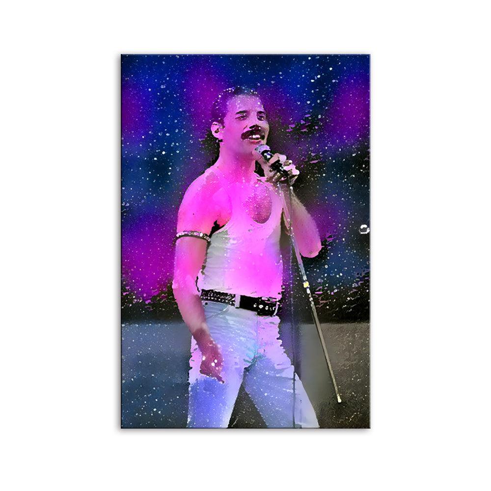 Queen Freddie Mercury 1 Piece HD Multi Panel Canvas Wall Art - Original Frame