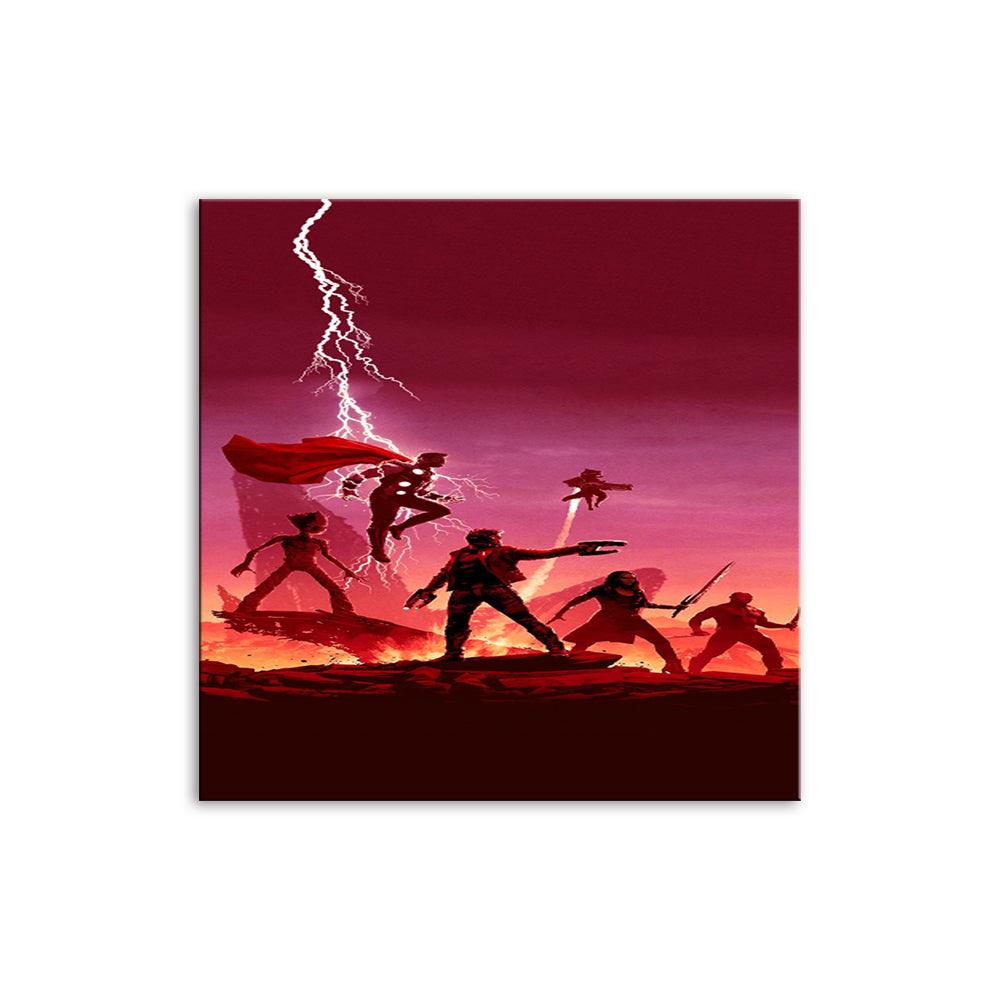 Red Superhero Desert Team 1 Piece HD Multi Panel Canvas Wall Art Frame - Original Frame