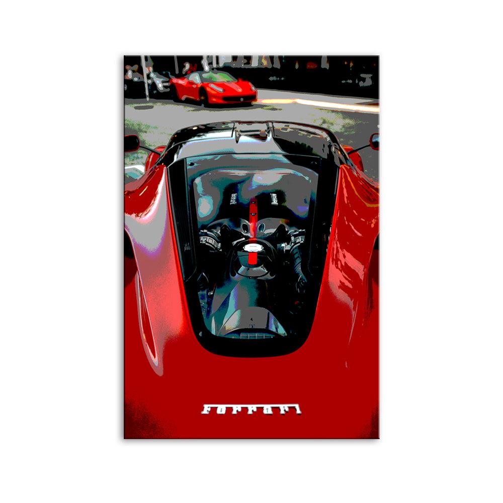 The Red Fancy Car 1 Piece HD Multi Panel Canvas Wall Art Frame - Original Frame