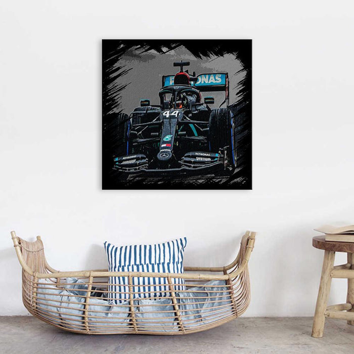 The 44 Formula One Car Portrait 1 Piece HD Multi Panel Canvas Wall Art Frame - Original Frame