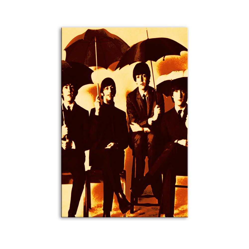 The Beatles Brown Umbrella 1 Piece HD Multi Panel Canvas Wall Art Frame - Original Frame