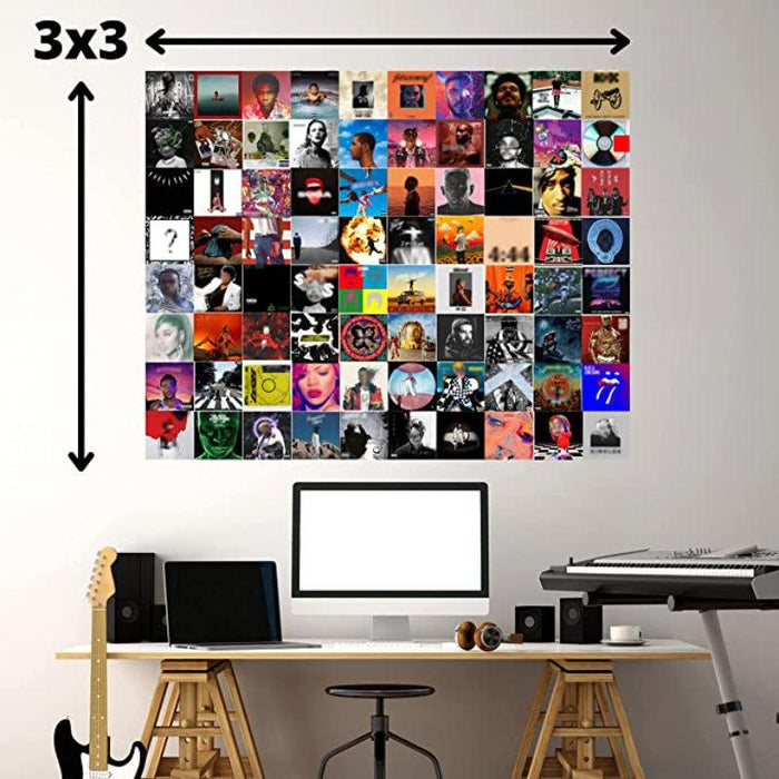 Square Printed Music Album Cover Posters Collage Kit - Original Frame