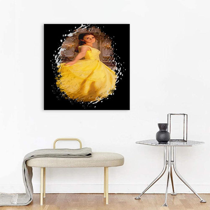 The Beauty And The Beast Yellow Dress 1 Piece HD Multi Panel Canvas Wall Art Frame - Original Frame