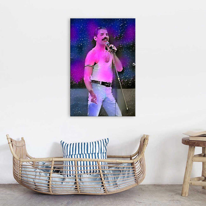 Queen Freddie Mercury 1 Piece HD Multi Panel Canvas Wall Art - Original Frame